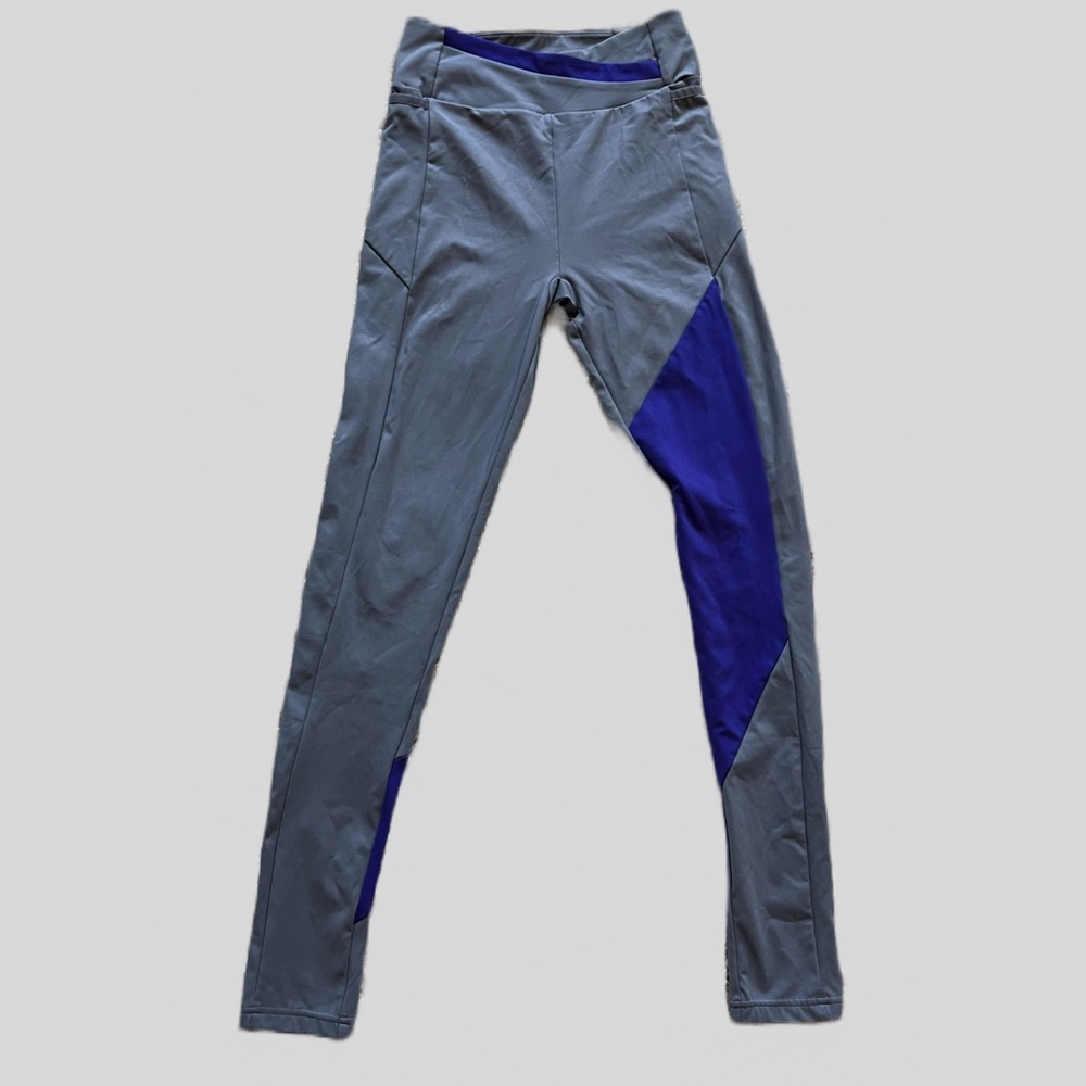 Gym Shark Gray Leggings with Blue Panels